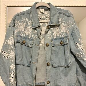 Embroidered Floral Denim Jacket
